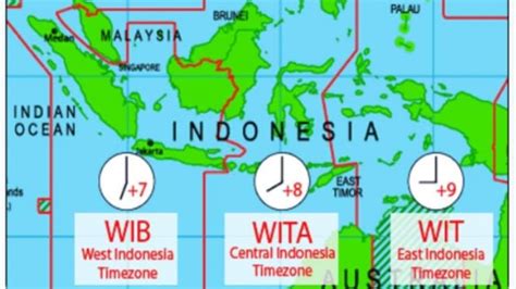 Perbedaan Waktu Indonesia: WIB, WITA dan WIT.